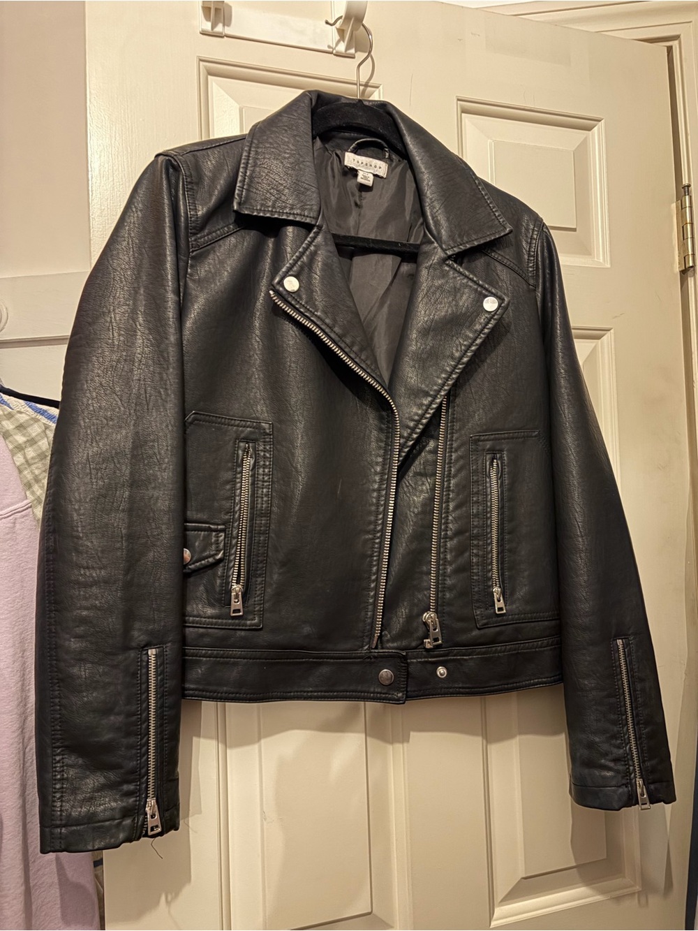 Topshop faux leather jacket